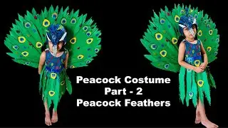 DIY Peacock Feather Kids Costume for School Step by Step -full detail video Part -2 peacock feather