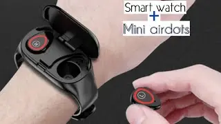 Smart Watch + wireless Bluetooth earphones mini airdots wristband bracelet fitness tracker earphon