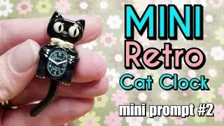Мини-часы в стиле ретро с котом из полимерной глины (Мини-подсказка №2)