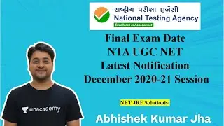 NTA UGC NET || Final Exam Date || Latest Notification || December 2020 Session
