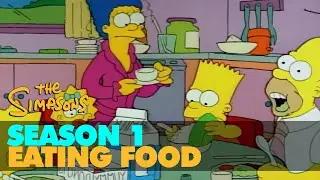 The SIMPSONS 4K - Season 01 - EATING FOOD COMPILATION