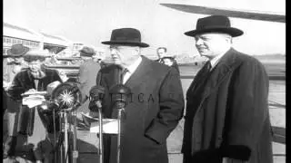 Secretary of State John Foster Dulles and MSA Chief Harold E Stassen after a flyi...HD Stock Footage