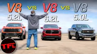 Chevrolet бросает вызов Ford! Гонка Tahoe RST против Tremor против Raptor R