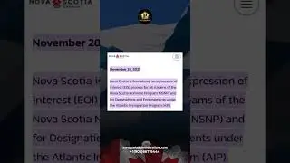 BIG IMMIGRATION UPDATE FROM NOVA SCOTIA! 🚨