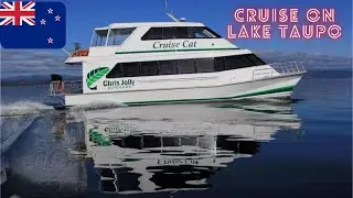 Cruising New Zealand's LARGEST LAKE | LAKE TAUPO | ROCK CARVING IN THE CLIFF FACE
