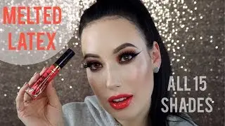 LIP SWATCH/REVIEW: NEW Too Faced Melted Latex Liquified Lipsticks | ALL 15 Shades | lesleydoesmakeup
