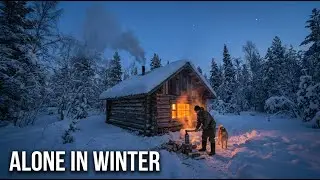 Surviving with My Dog in a Warm Log Cabin | Off Grid Life in Deep Snow