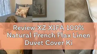 Review XZ XIFA 100% Natural French Flax Linen Duvet Cover King, Olive Green Cooling Duvet Cover Set,