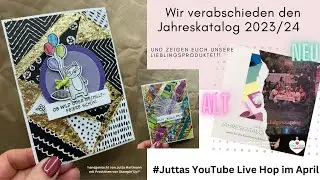 Stampin'Up!  Restekarten mit  Streifen Zuckers&uuml;&szlig;er Zoo / Meisterhafte Werke  7. Juttas YT Live Hop