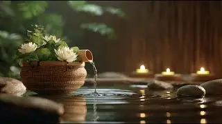 Peaceful Bamboo Water Flow with Soft Meditation Music | Relax, Reset, Manifest