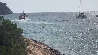 Ferry from Cala Llonga to Ibiza Town, the sea looks a bit choppy