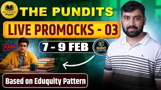 The Pundits Live Pro Mock - 03 |SSC EXAMS 2026| Maths Solution🔥 By SSC Mania @ThePundits_Official​