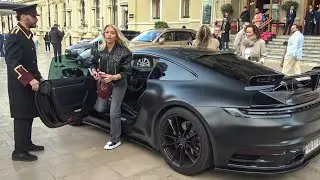Billionaire Mother & Daughter arriving in their PORSCHE CARRERA TECHART at Casino de Monaco!!