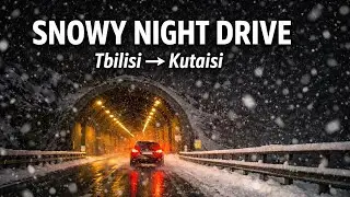 Winter Night Drive Through Bridges & Tunnels - Georgia Snowstorm (4K Dashcam)