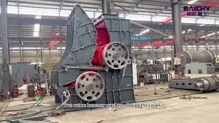 Double Rotor Hammer Crusher Closing Top Cover Using Hydraulic Device Easily