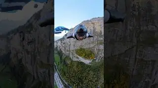 SD gainer + wingsuit flyby 🥷 #adrenaline #adventure #mountains #wingsuit #skydiving #nature #fly