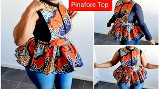 How To Cut ✂️And Sew Gathered Waist Pinafore Top |Detailed Step By Step|
