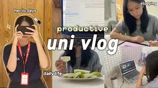 UNI VLOG 💻| busy days, productive studying, living alone, event staff