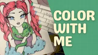 Color with me ASMR | Hannah Lynn Art | Ohuhu alcohol markers 🩵 