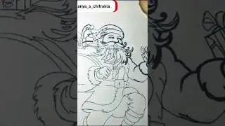 outline sketch of Santa claus#art #sketch#youtubeshorts  #shortsvideo #shorts