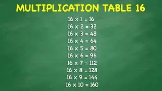 Multiplication Table 16