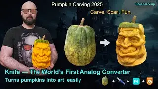 Pumpkin Carving 2025: Ogre Head | Speed Carving & Kiri Engine 3D Scan