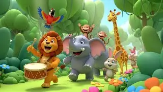 Lion&rsquo;s Jungle Drum Beat Song for Kids | Fun Animal & Nursery Rhyme Baby Songs 🦁🥁🎶