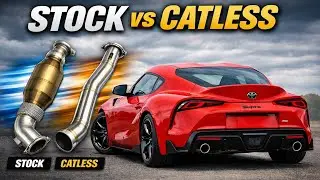 Supra Stock Exhaust vs Catless Downpipe | Cold Start Before & After