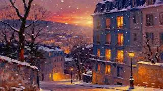 Cozy Winter City at Sunset ❄️ Cozy European Christmas Street | Silent TV Screensaver