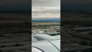 Moments from touchdown with the Chicago skyline ahead