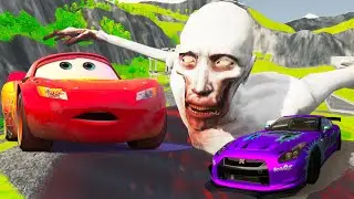 Epic Escape McQueen From The Shy Guy (SCP-096) | Cars vs Jump Arena | BeamNG ANNIHILATION
