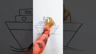 ship drawing | Simple Boat Art #shorts #drawing #shortsfeed #sayanghoshart #youtubeshorts