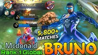 SAVAGE! Bruno 5,800+ Matches - Top 1 Global Bruno by Mcdonald - Mobile Legends