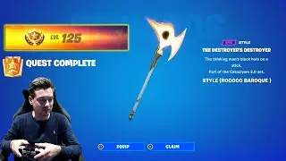 LEVEL 125 Unlocking A FREE Fortnite Battlepass Harvesting Tool Style & My FIRST Season Crown WIN