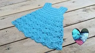 Vestido tejido a crochet con motivo abanicos todas las tallas 2/2