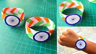 Independence Day Craft Idea | DIY tricolor bracelet / Independence day wrist band | Paper Crafts