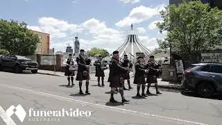 Bagpipers and drummers funeral procession - Funeral Video Australia - Live Streaming in Sydney, NSW