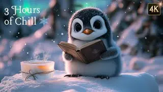 Snuggle Up with a Reading Penguin | Cozy Vibes + Soothing Lofi Ambience [4K UHD]