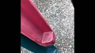 Re-color plastic chair with butane lighter torch ￼