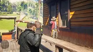 RDR 2 - Brutal Melee Kills (Throwing Knife, Tomahawk, Hatchet ) Funny Moments | Red Dead 2