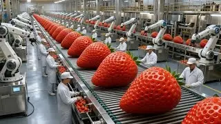 Inside a Modern Strawberry Production Factory How Strawberries Go from Farm to Dessert(Full Process)