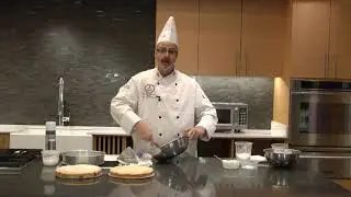 Joliet Junior College Culinary Arts Chef Mark Muszynski prepares a Coffee Cake.