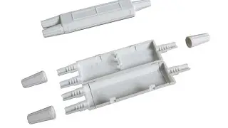 Drop cable splice box, 1 inlet 2 oulets