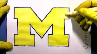 How to draw Michigan Wolverines New Logo Sports NCAA College Football Basketball