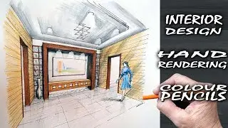 📐 Interior Hand Rendering Step by Step Tutorial for Interior Design Students | Perspective Drawing