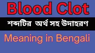 Blood Clot Meaning In Bengali /Blood Clot mane ki