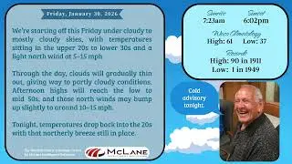Bill Hecke Weather for Friday, January 30, 2026