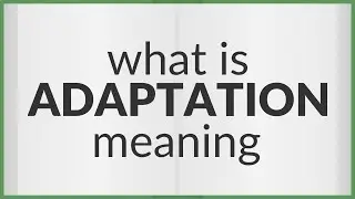 Adaptation | meaning of Adaptation