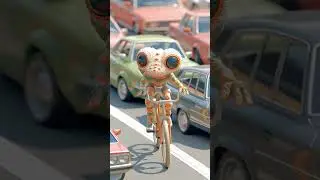 Fuzzy hero racing through city streets #CityChase #UrbanVibes #EpicRide #CinematicRun #AIArt