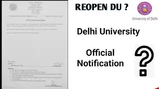 DU reopen latest news | official notification ???